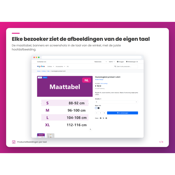 Elke bezoeker ziet de afbeeldingen van de eigen taal