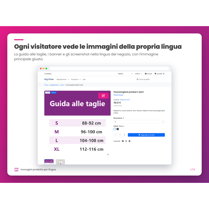 Ogni visitatore vede le immagini della propria lingua