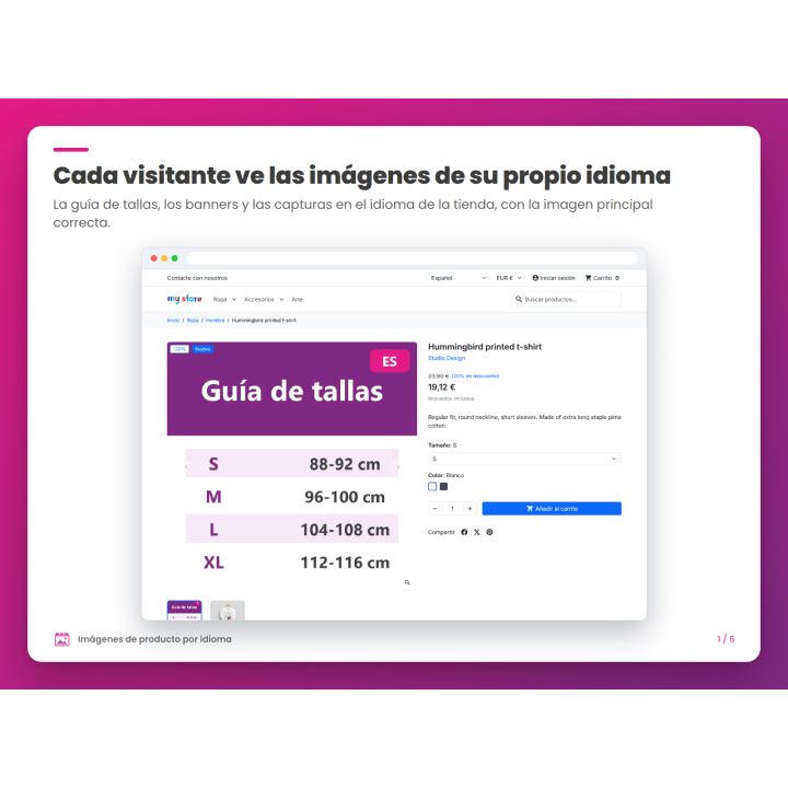 Cada visitante ve las imágenes de su propio idioma