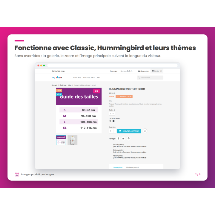 Fonctionne avec Classic, Hummingbird et leurs thèmes