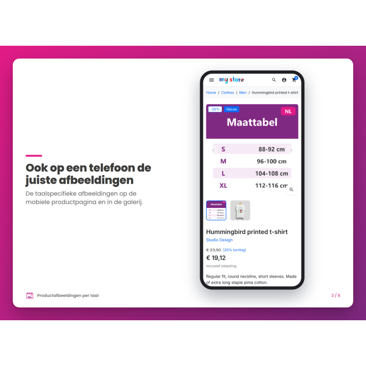 Ook op een telefoon de juiste afbeeldingen