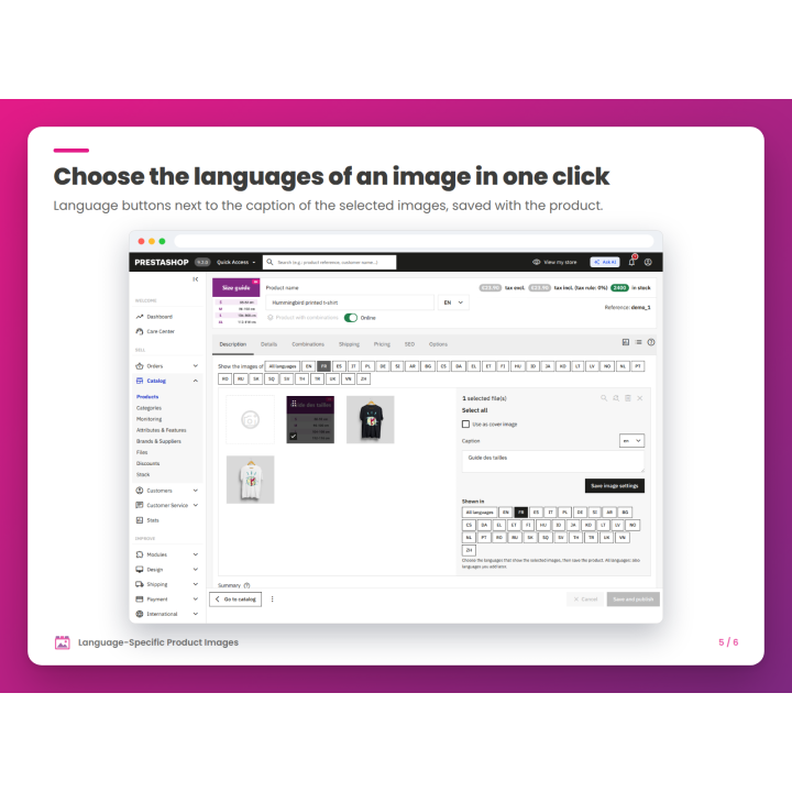 Choose the languages of an image in one click