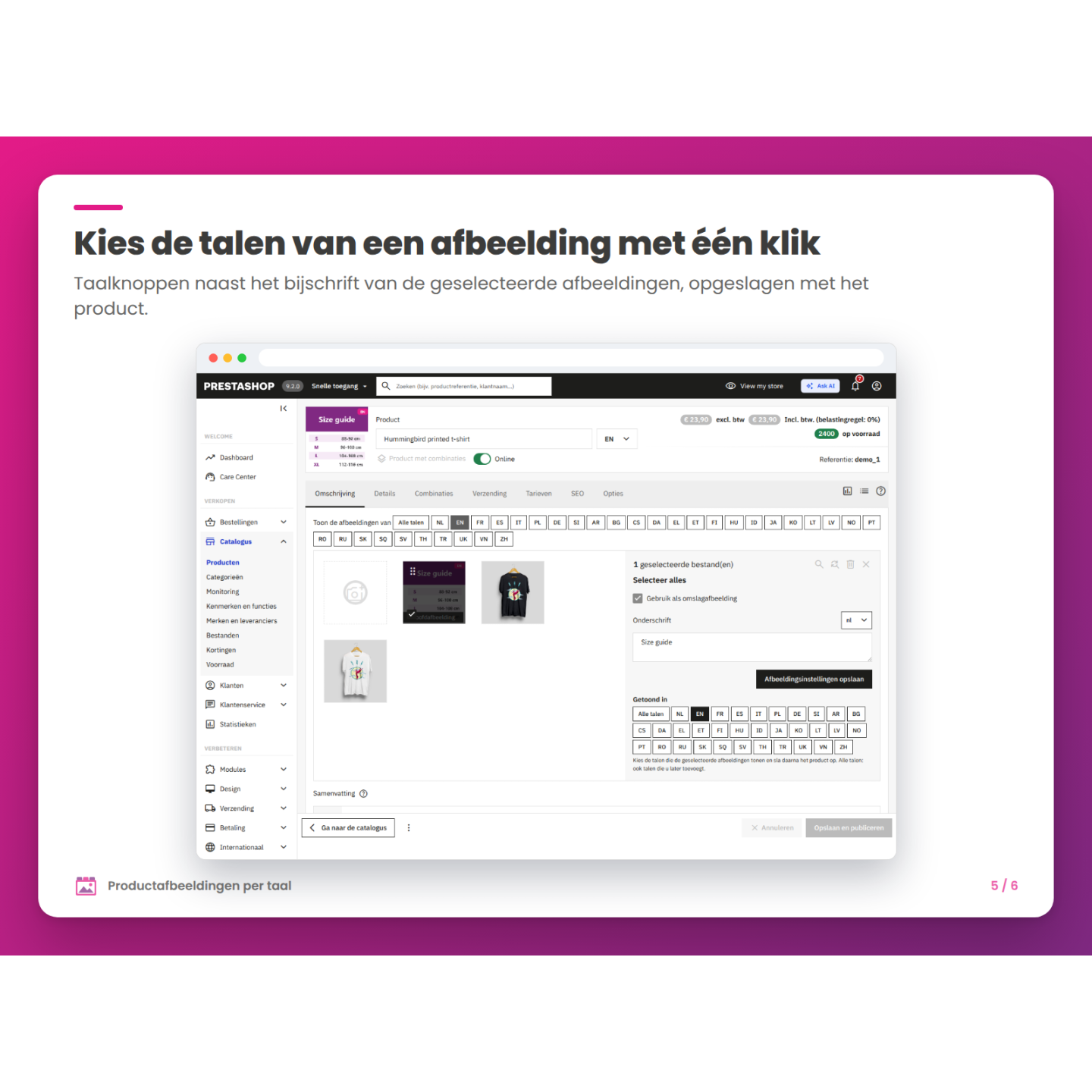 Kies de talen van een afbeelding met één klik