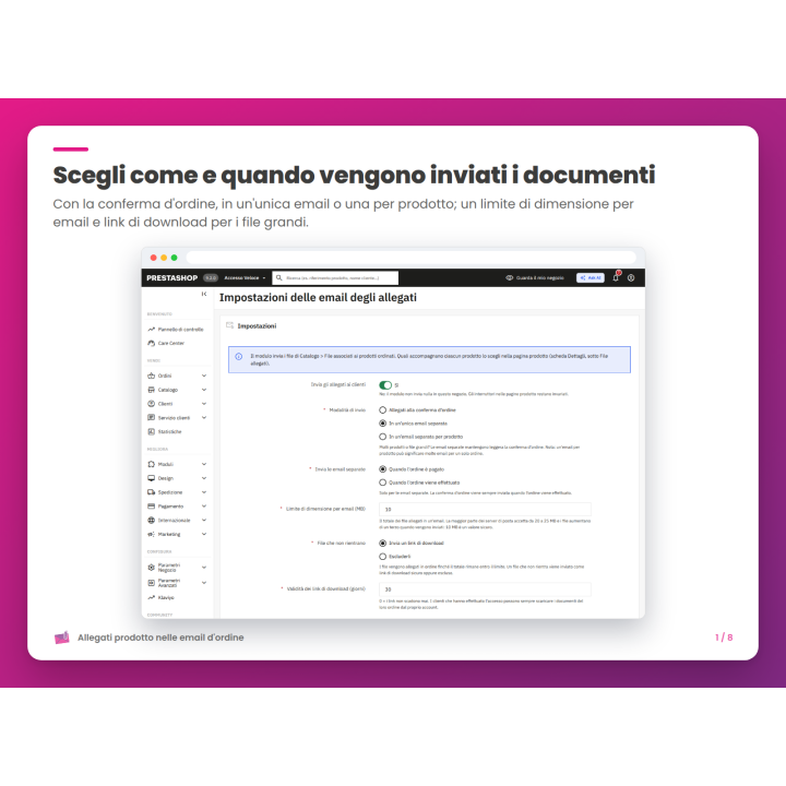 Scegli come e quando vengono inviati i documenti
