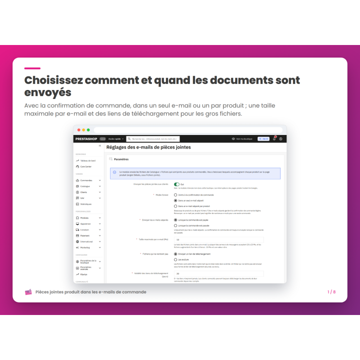 Choisissez comment et quand les documents sont envoyés