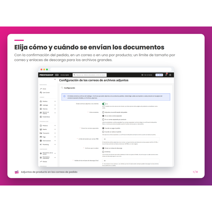 Elija cómo y cuándo se envían los documentos