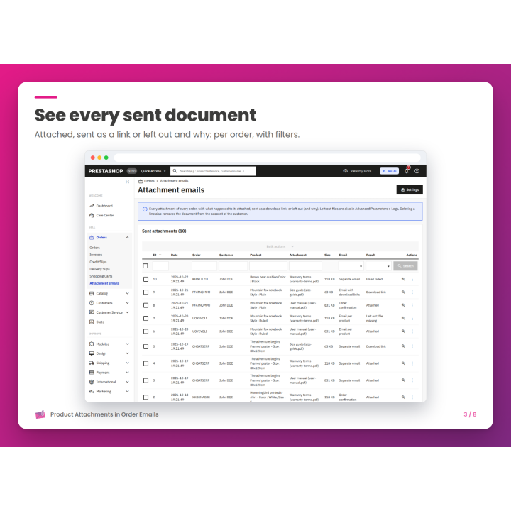 See every sent document
