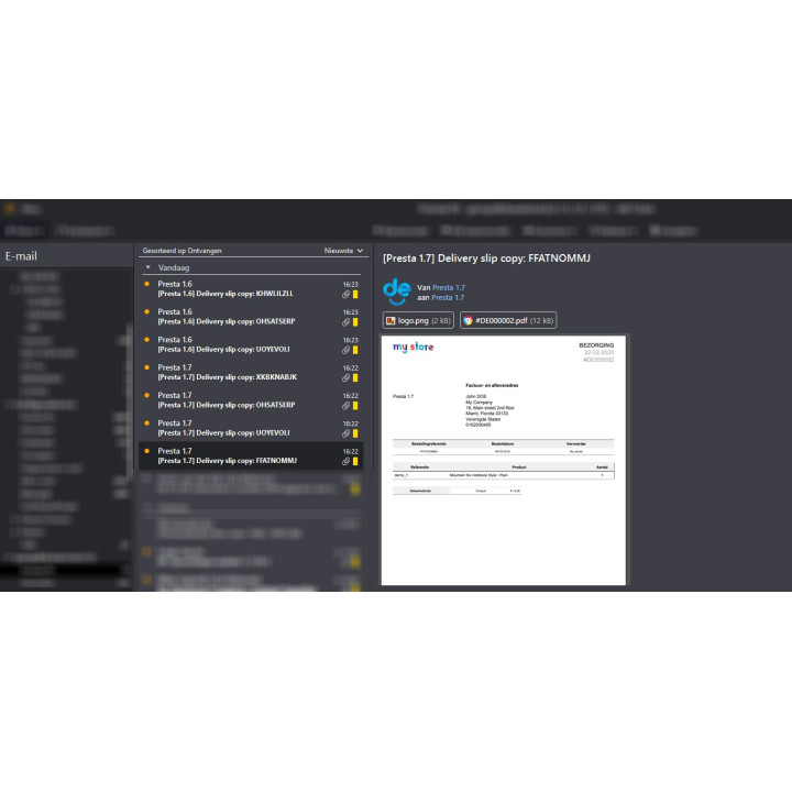 Копия накладной PDF по e-mail – модуль PrestaShop