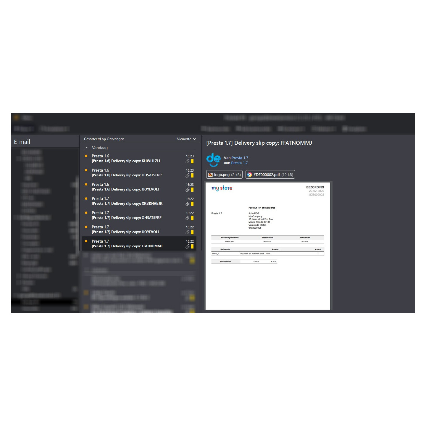 Pakbon kopie pdf e-mail – PrestaShop-module | PrestaHaven