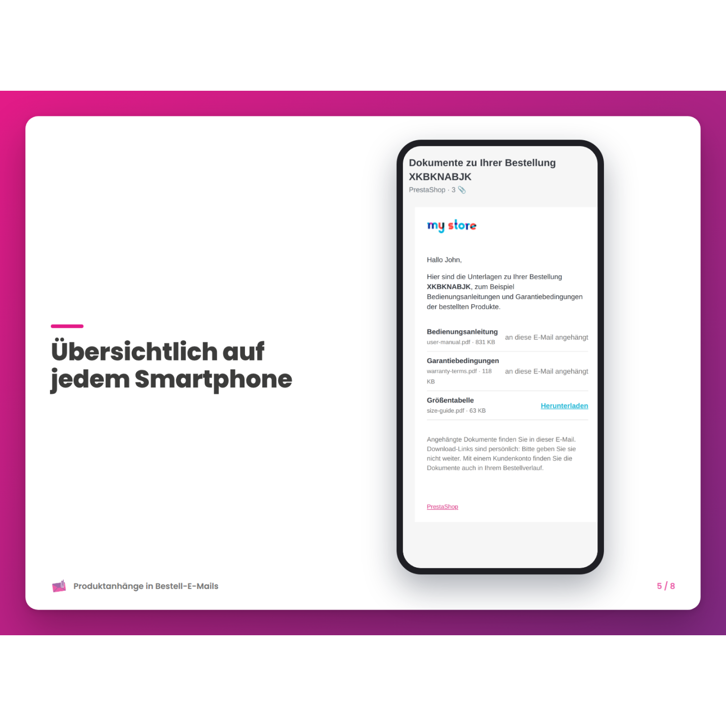 Übersichtlich auf jedem Smartphone