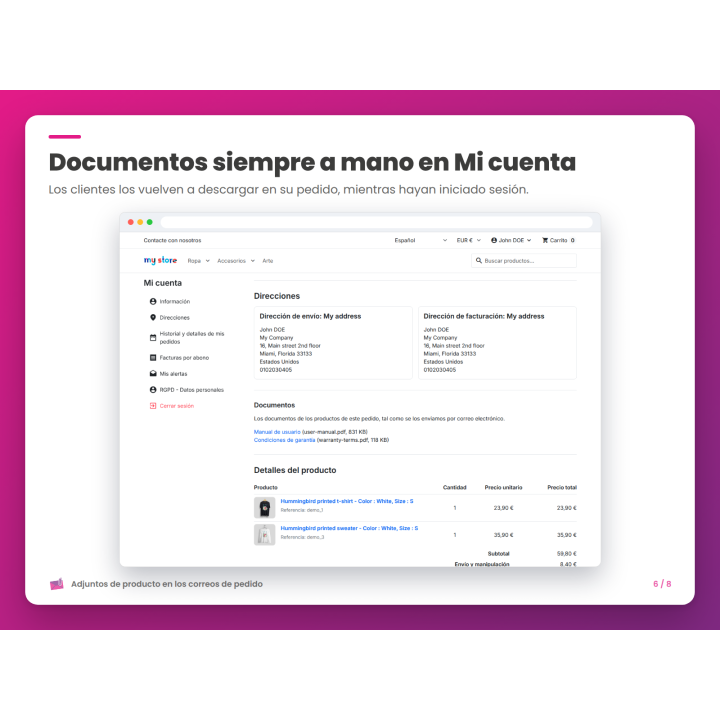 Documentos siempre a mano en Mi cuenta