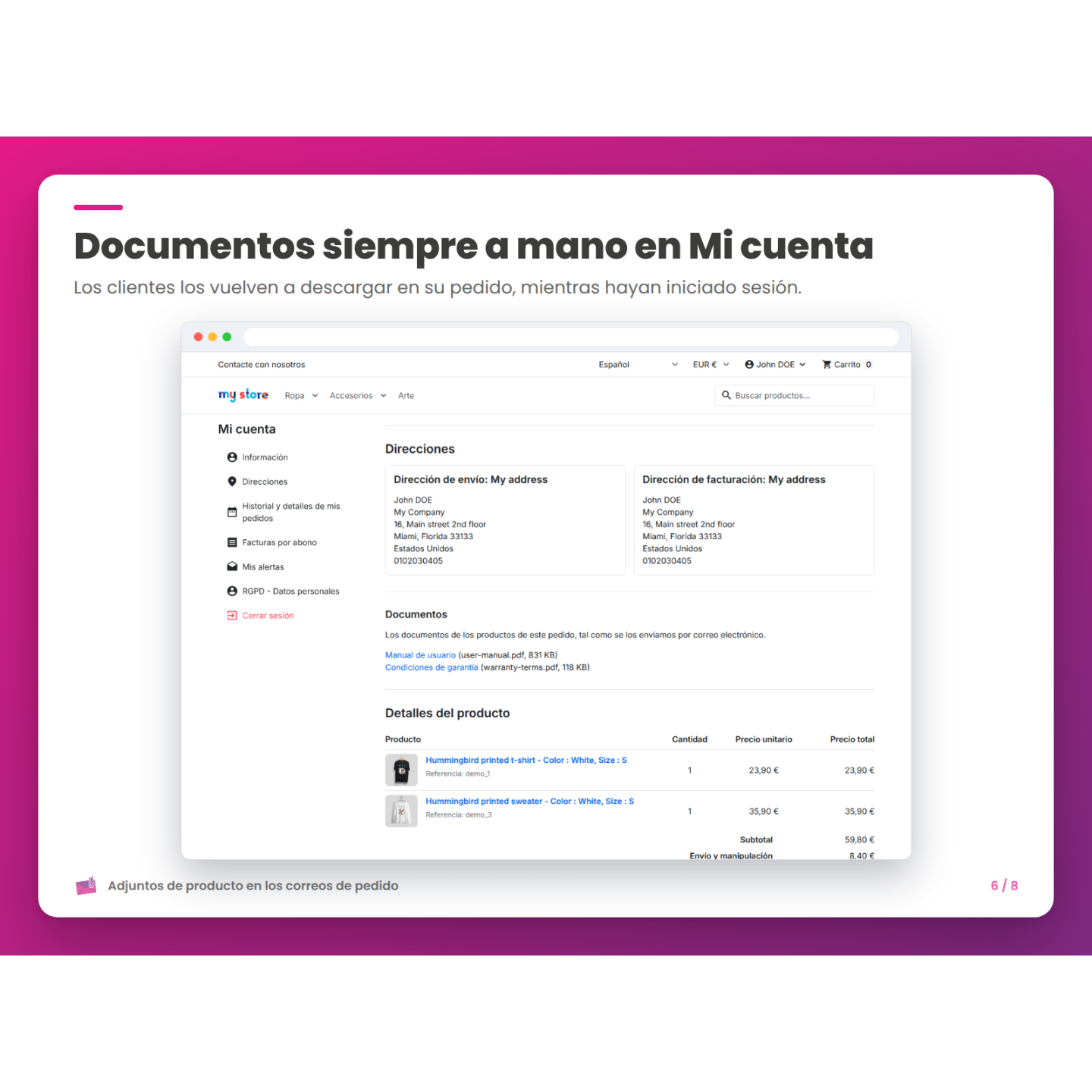 Documentos siempre a mano en Mi cuenta