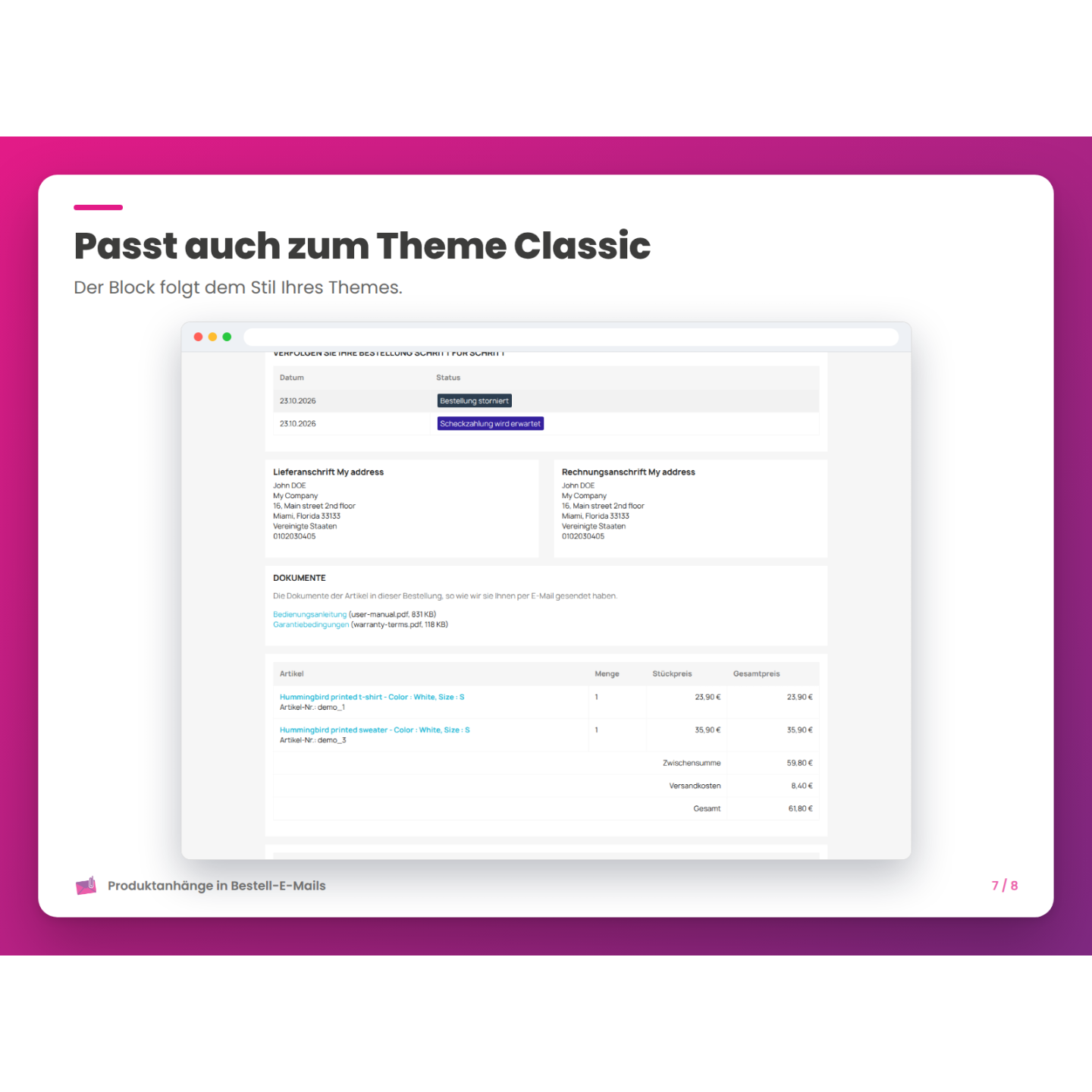 Passt auch zum Theme Classic