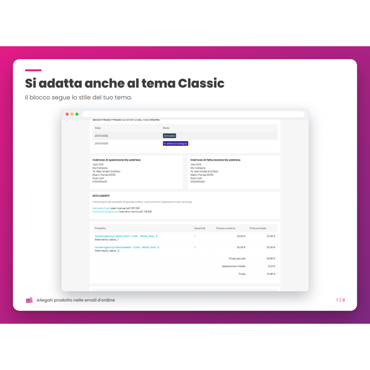 Si adatta anche al tema Classic