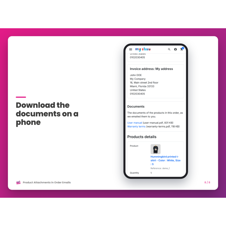 Download the documents on a phone