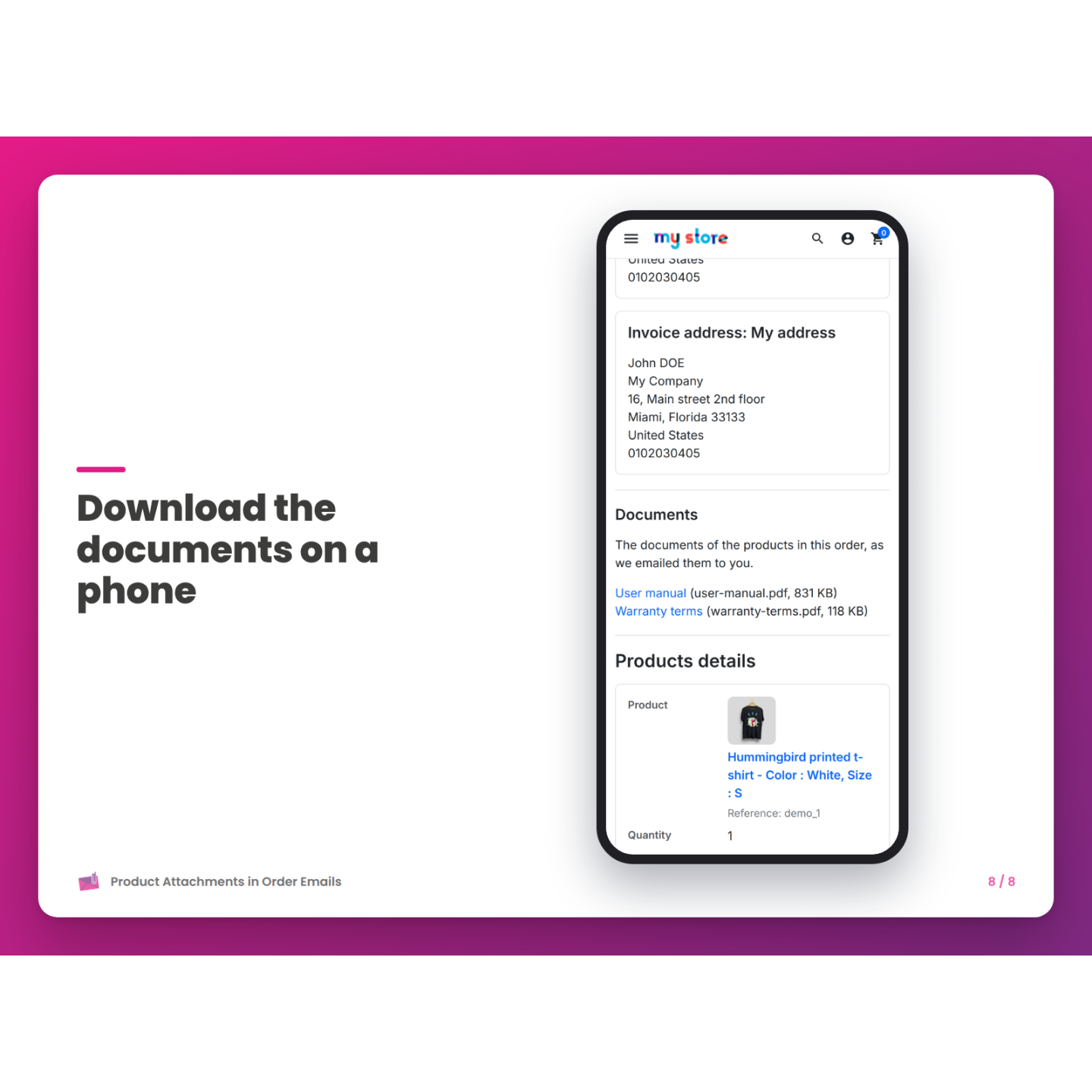 Download the documents on a phone