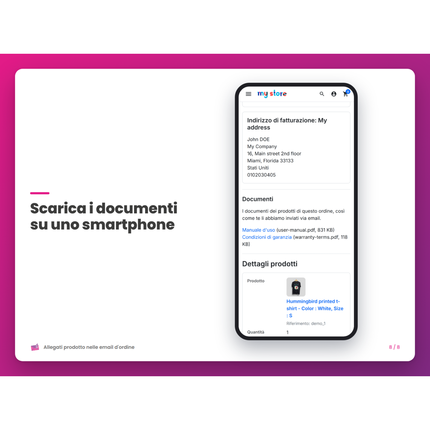 Scarica i documenti su uno smartphone