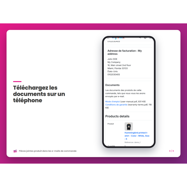Téléchargez les documents sur un téléphone