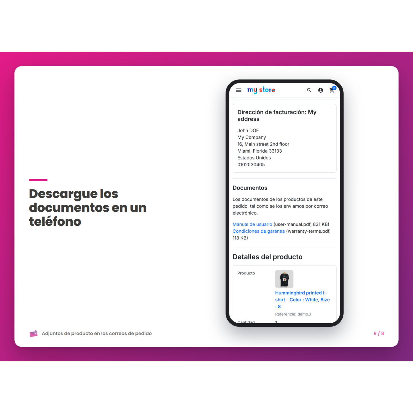Descargue los documentos en un teléfono