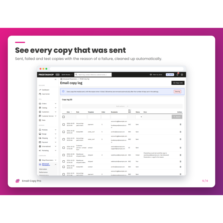See every copy that was sent