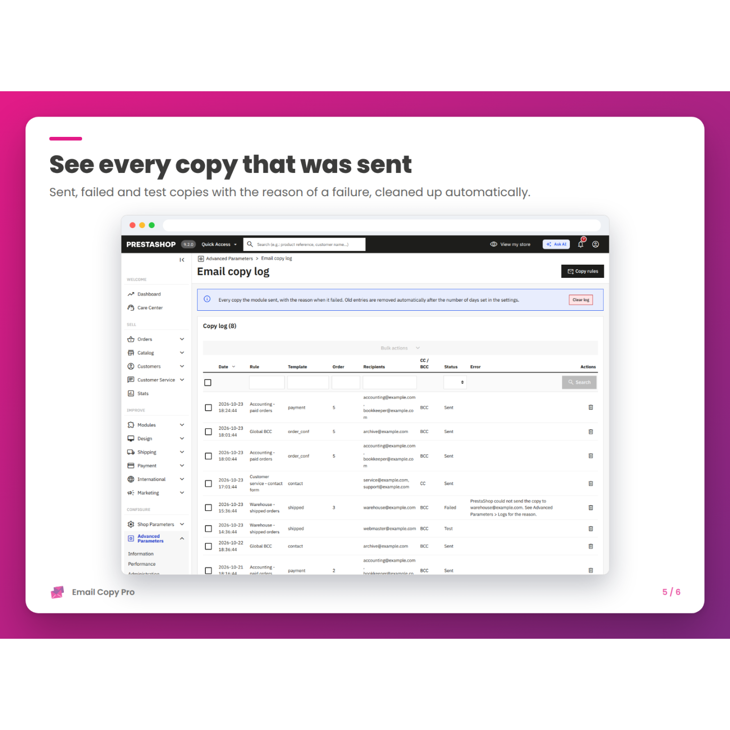 See every copy that was sent