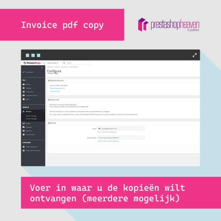 Copia fattura PDF via e-mail – modulo PrestaShop