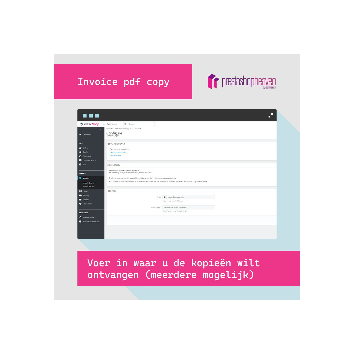 Copie de facture PDF par e-mail – module PrestaShop