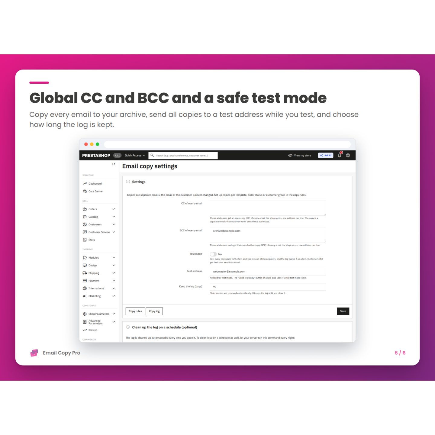 Global CC and BCC and a safe test mode