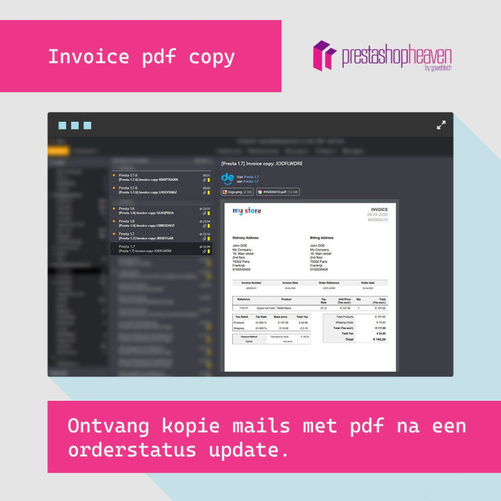 Копия счёта PDF по e-mail – модуль PrestaShop | PrestaHaven