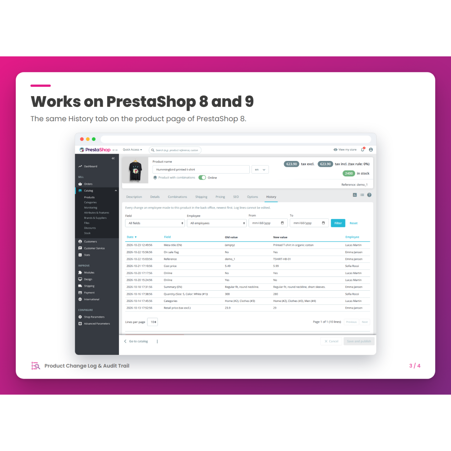 Works on PrestaShop 8 and 9