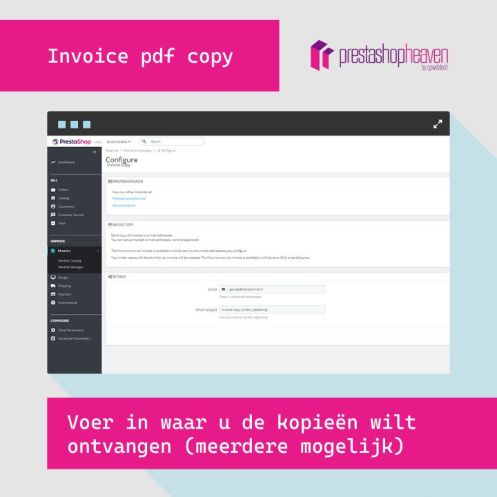 Copia de factura en PDF por e-mail – módulo PrestaShop