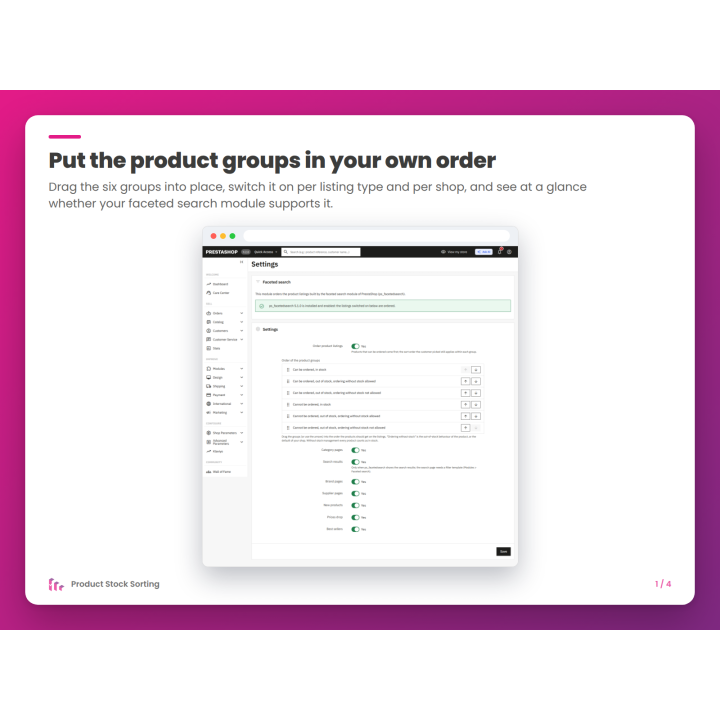Put the product groups in your own order