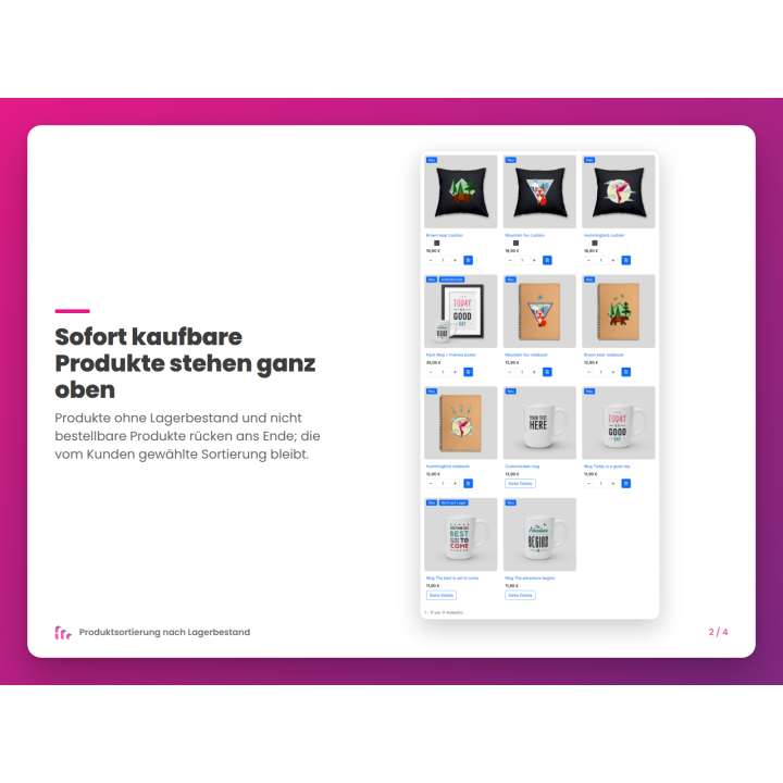 Sofort kaufbare Produkte stehen ganz oben