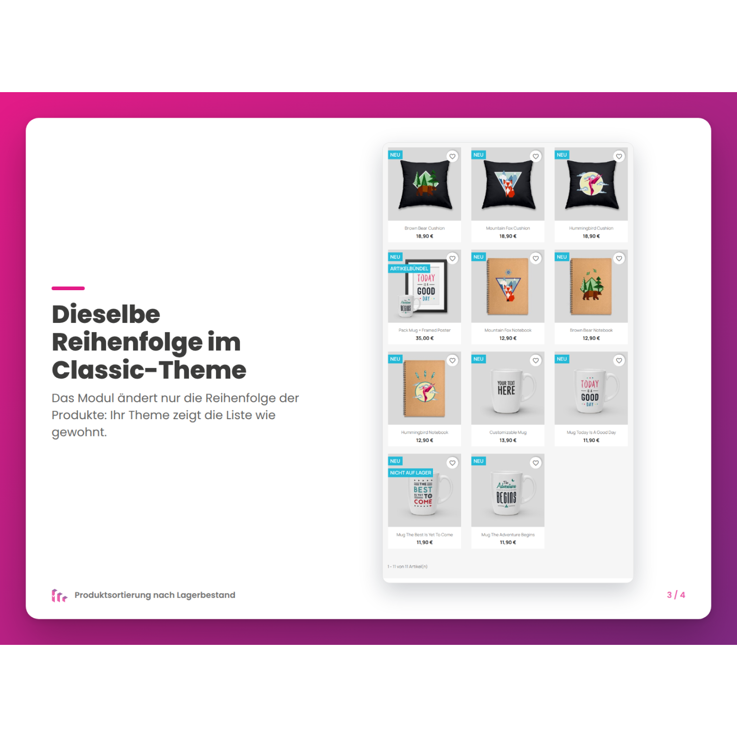Dieselbe Reihenfolge im Classic-Theme