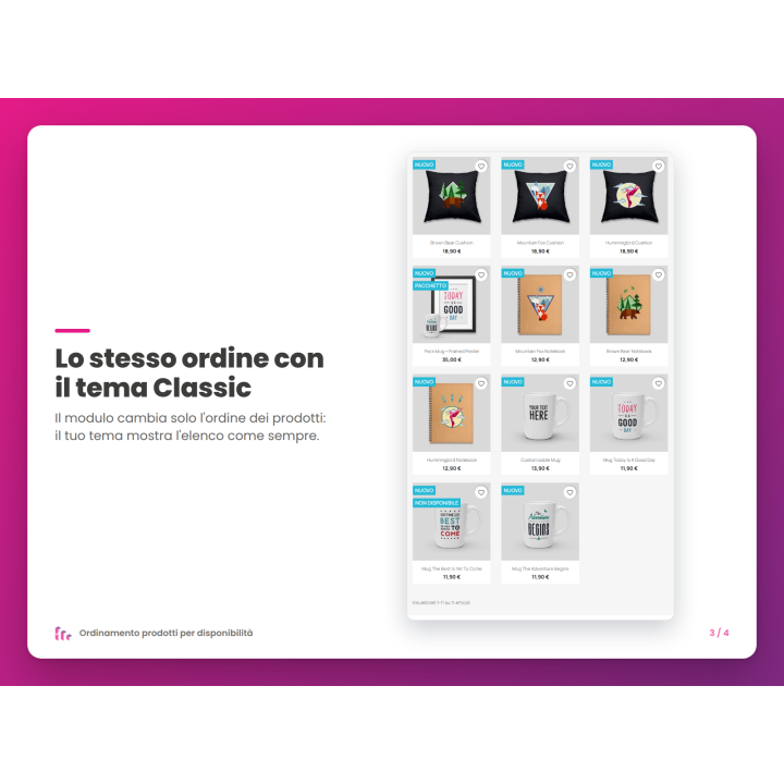 Lo stesso ordine con il tema Classic