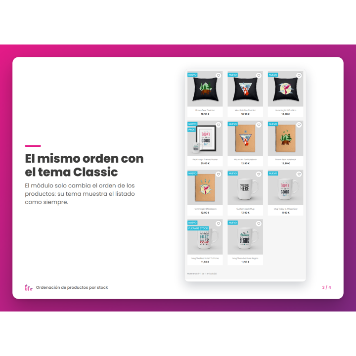El mismo orden con el tema Classic