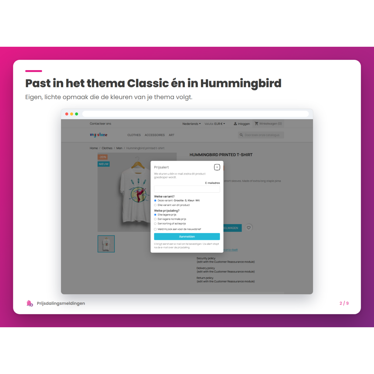 Past in het thema Classic én in Hummingbird