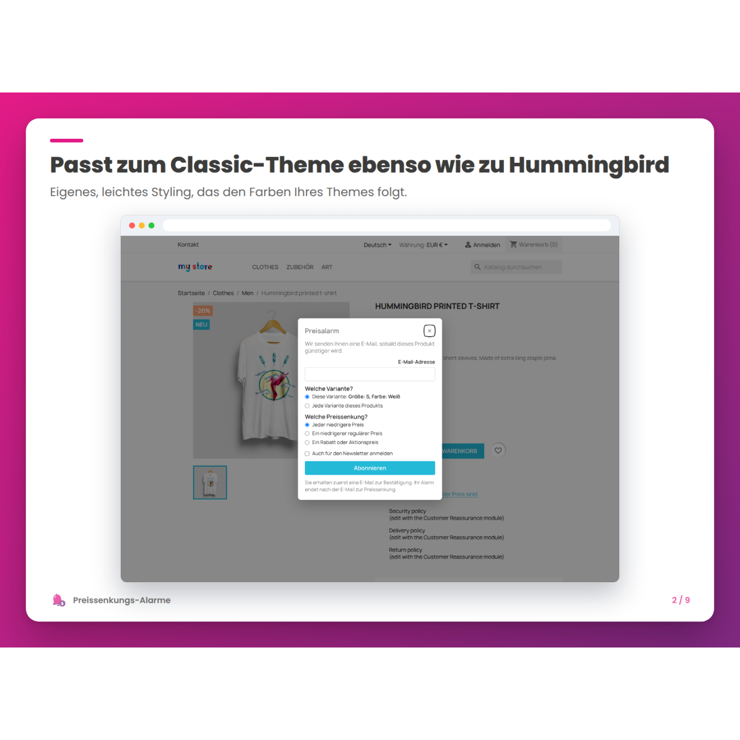 Passt zum Classic-Theme ebenso wie zu Hummingbird