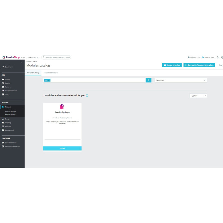 Copia nota di credito PDF via e-mail – modulo PrestaShop