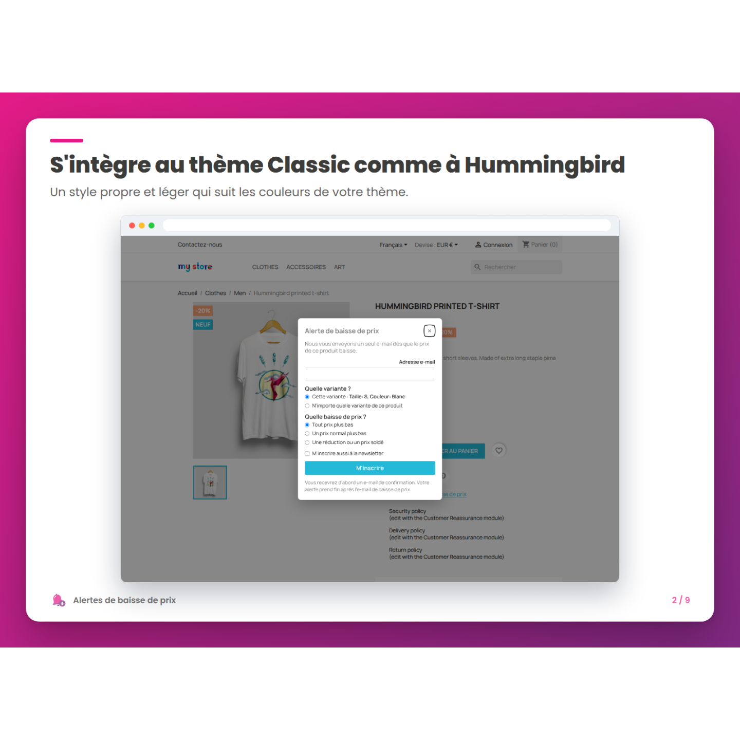 S'intègre au thème Classic comme à Hummingbird