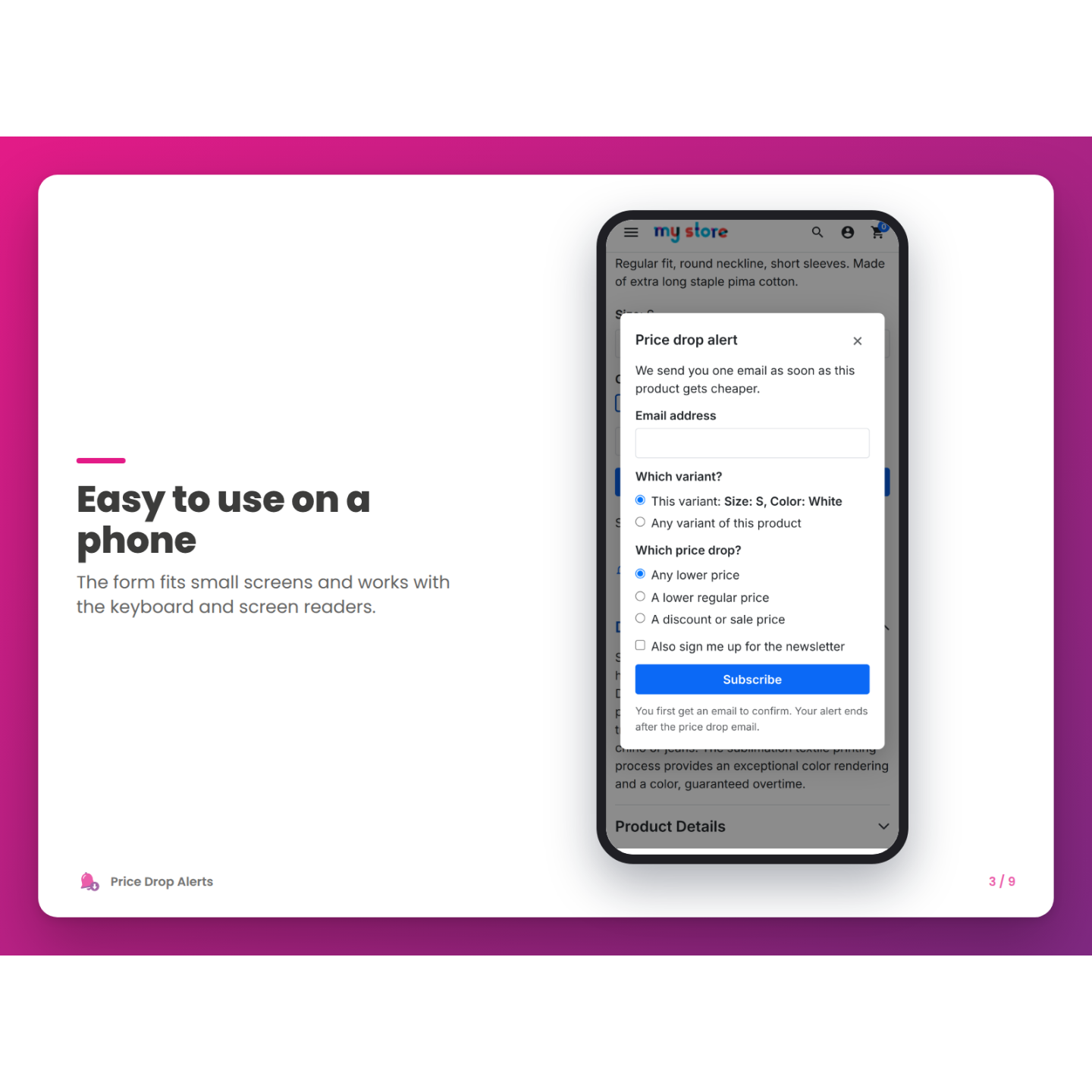 Easy to use on a phone