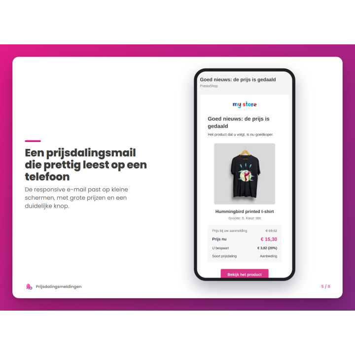Een prijsdalingsmail die prettig leest op een telefoon