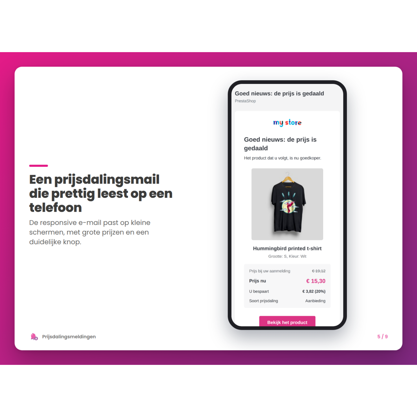Een prijsdalingsmail die prettig leest op een telefoon