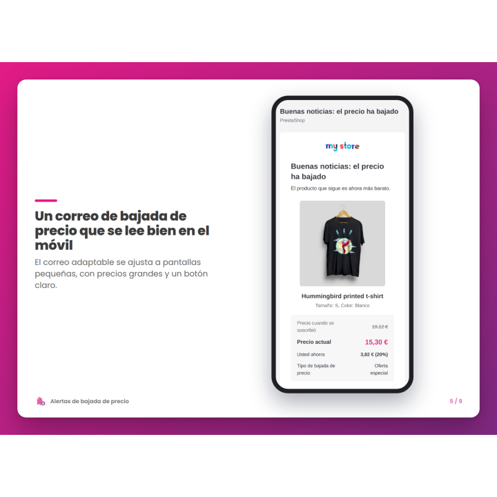 Un correo de bajada de precio que se lee bien en el móvil