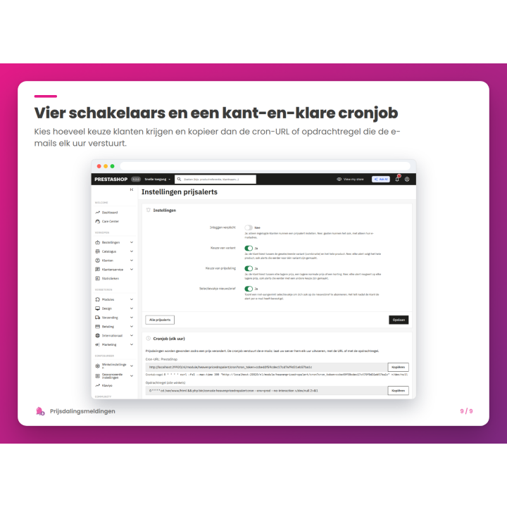 Vier schakelaars en een kant-en-klare cronjob