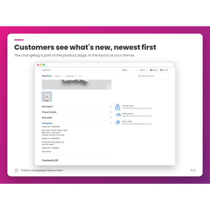 Customers see what's new, newest first