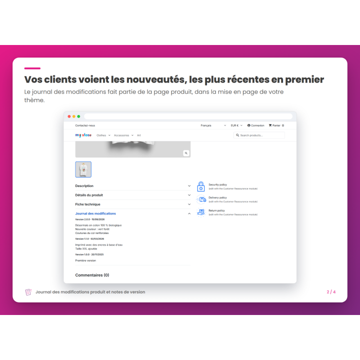 Vos clients voient les nouveautés, les plus récentes en premier