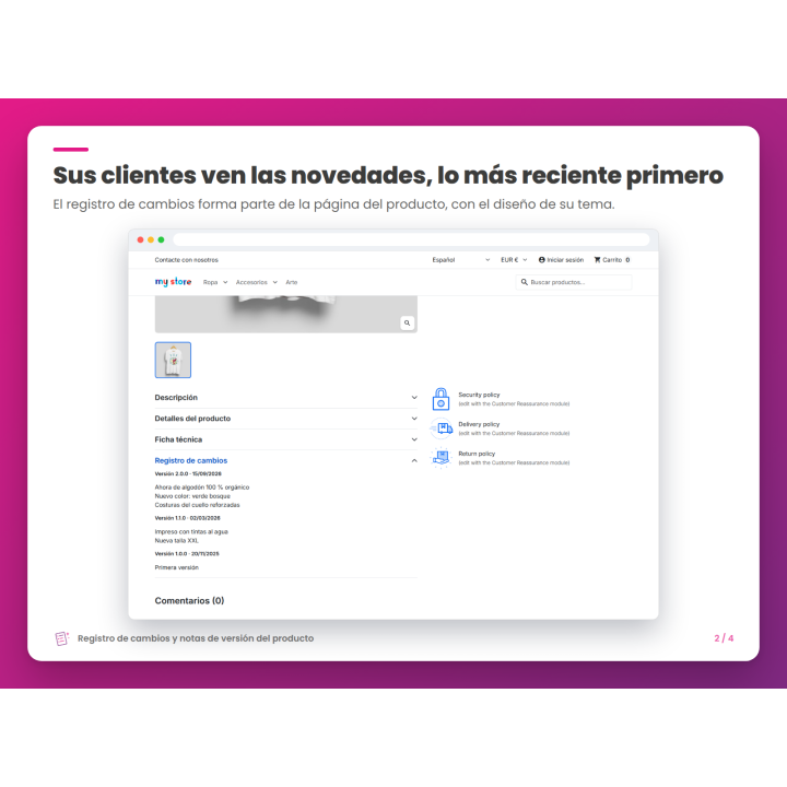 Sus clientes ven las novedades, lo más reciente primero