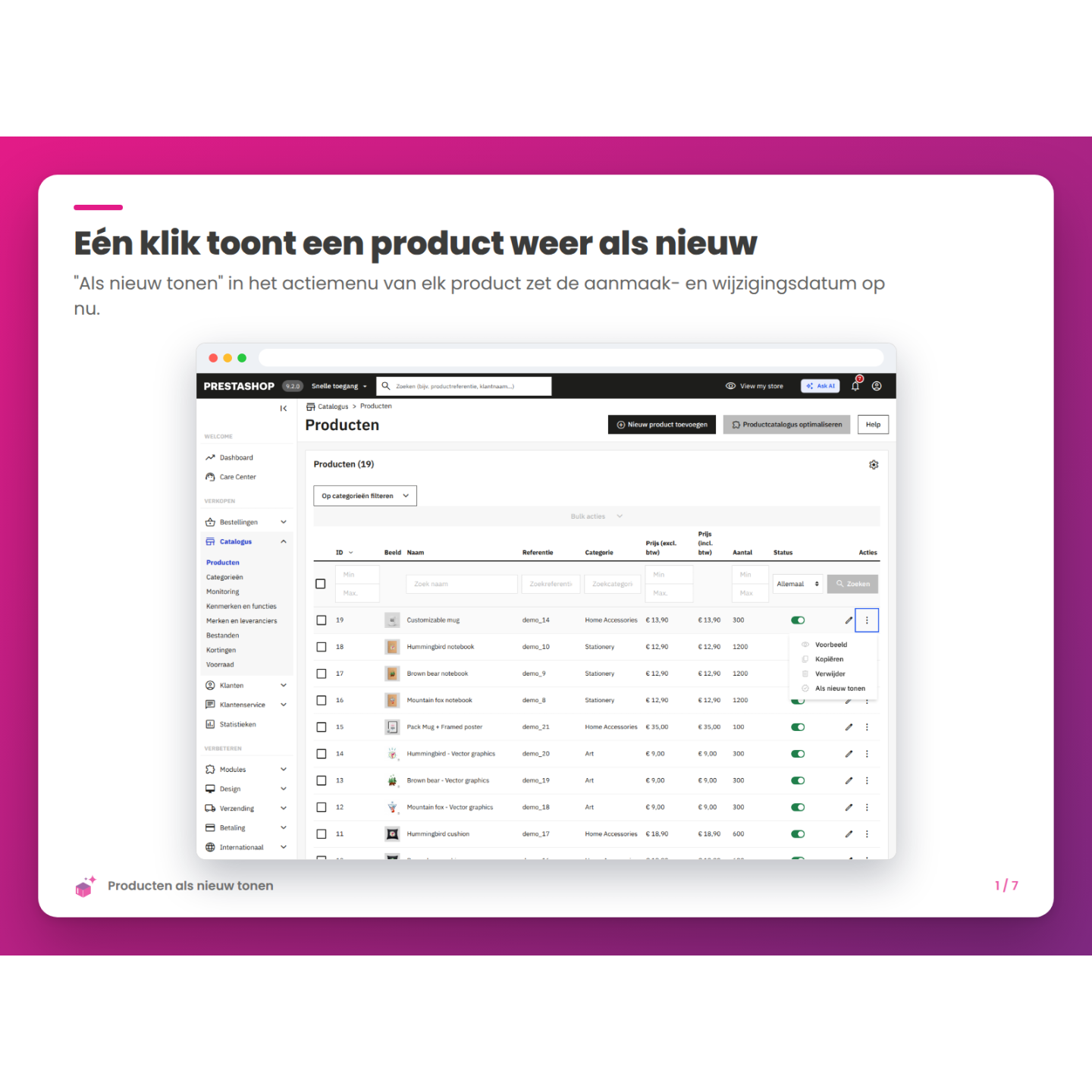 Eén klik toont een product weer als nieuw