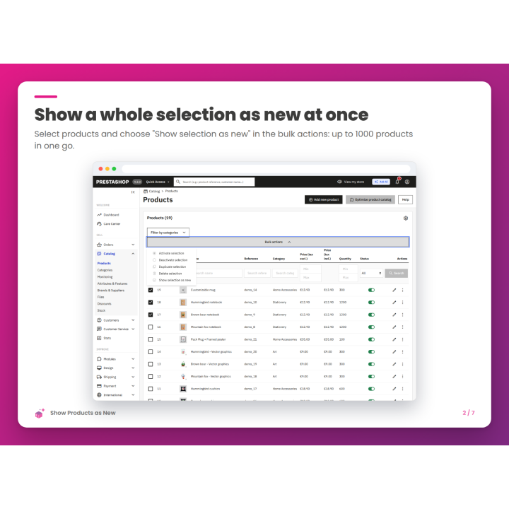 Show a whole selection as new at once